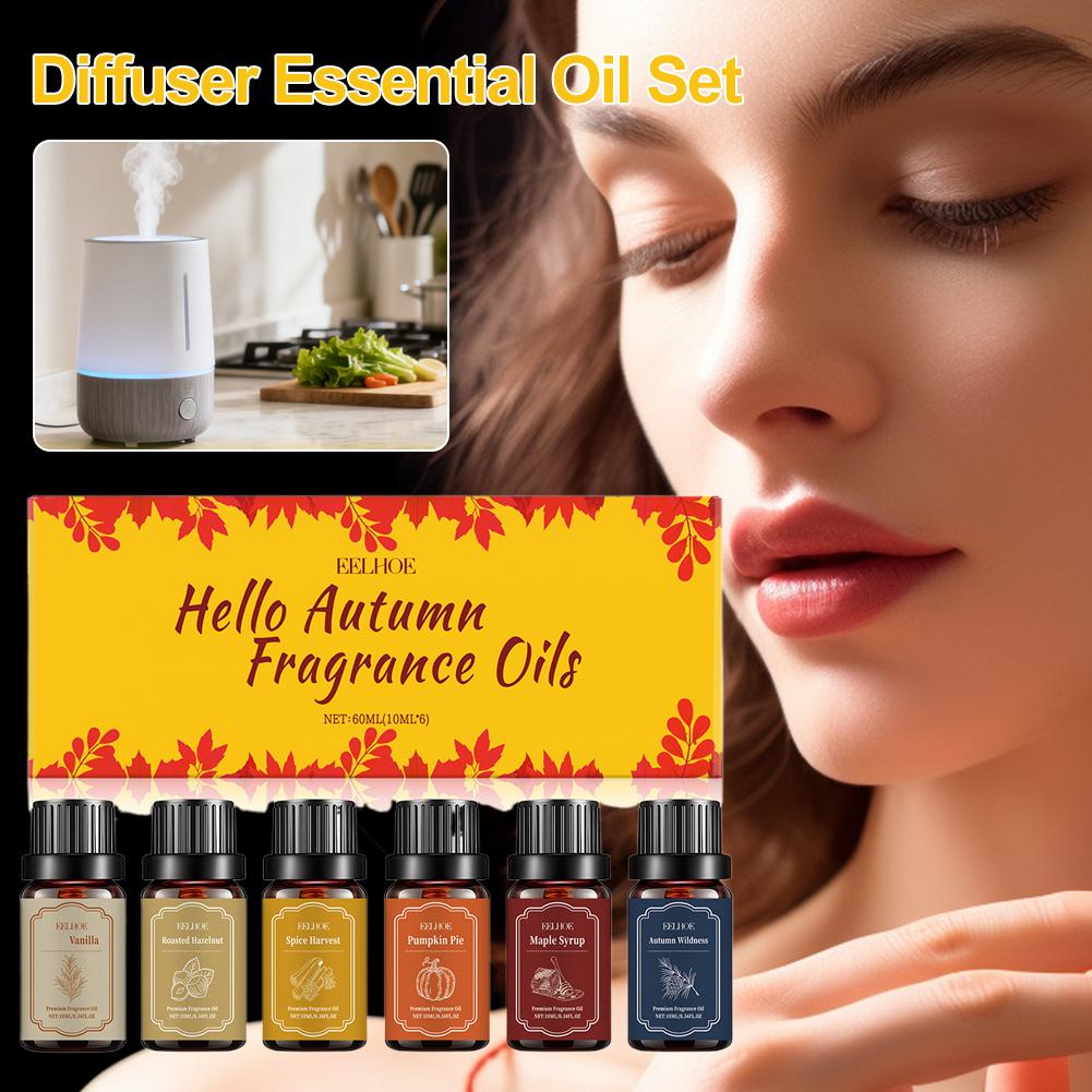 Home Fragrance Vanilla Scented Candle - 6x10ml 秋のディフューザーフレグランスオイル、秋のエッセンシャルオイル、ディフューザー用、家庭用、キャンドル、石鹸作りの香り、ココナッツバニラ