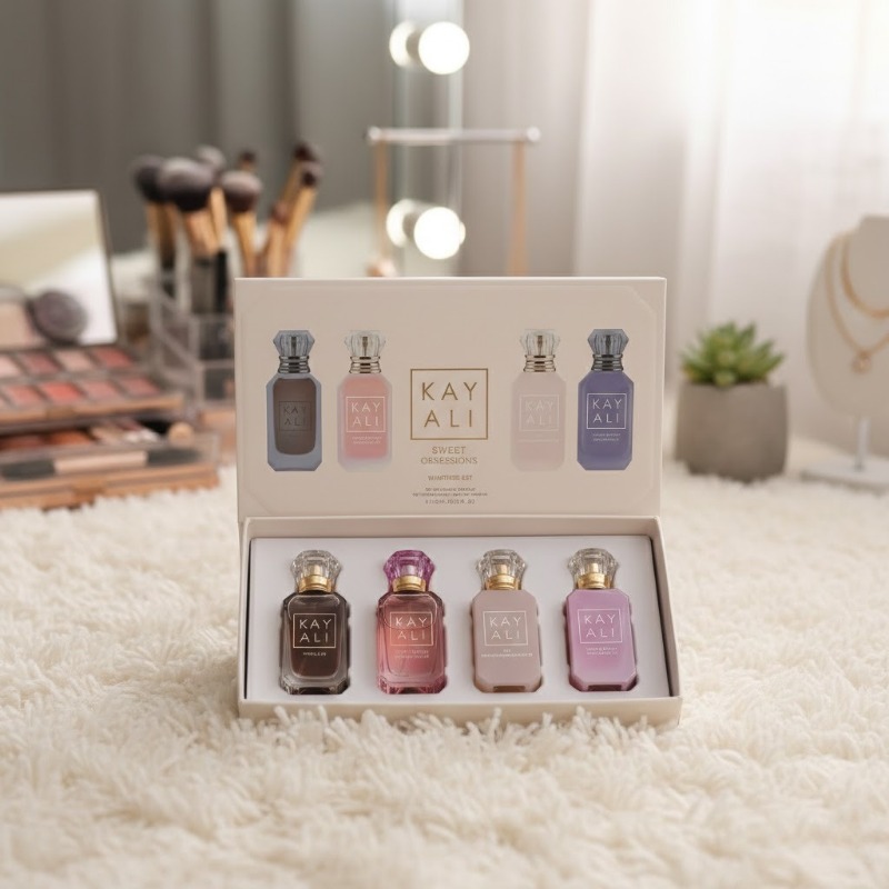Home Fragrance Vanilla Musk - カヤリ 4x10ml ユニセックス オードパルファムセット 長持ちするフローラルフルーティムスクバニラロイヤル ミニトラベル香水コレクション