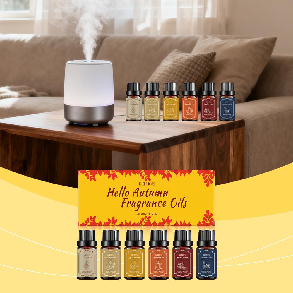 6x10ml 秋のディフューザーフレグランスオイル、秋のエッ - Home Fragrance Vanilla Scented Candle のレビューと価格