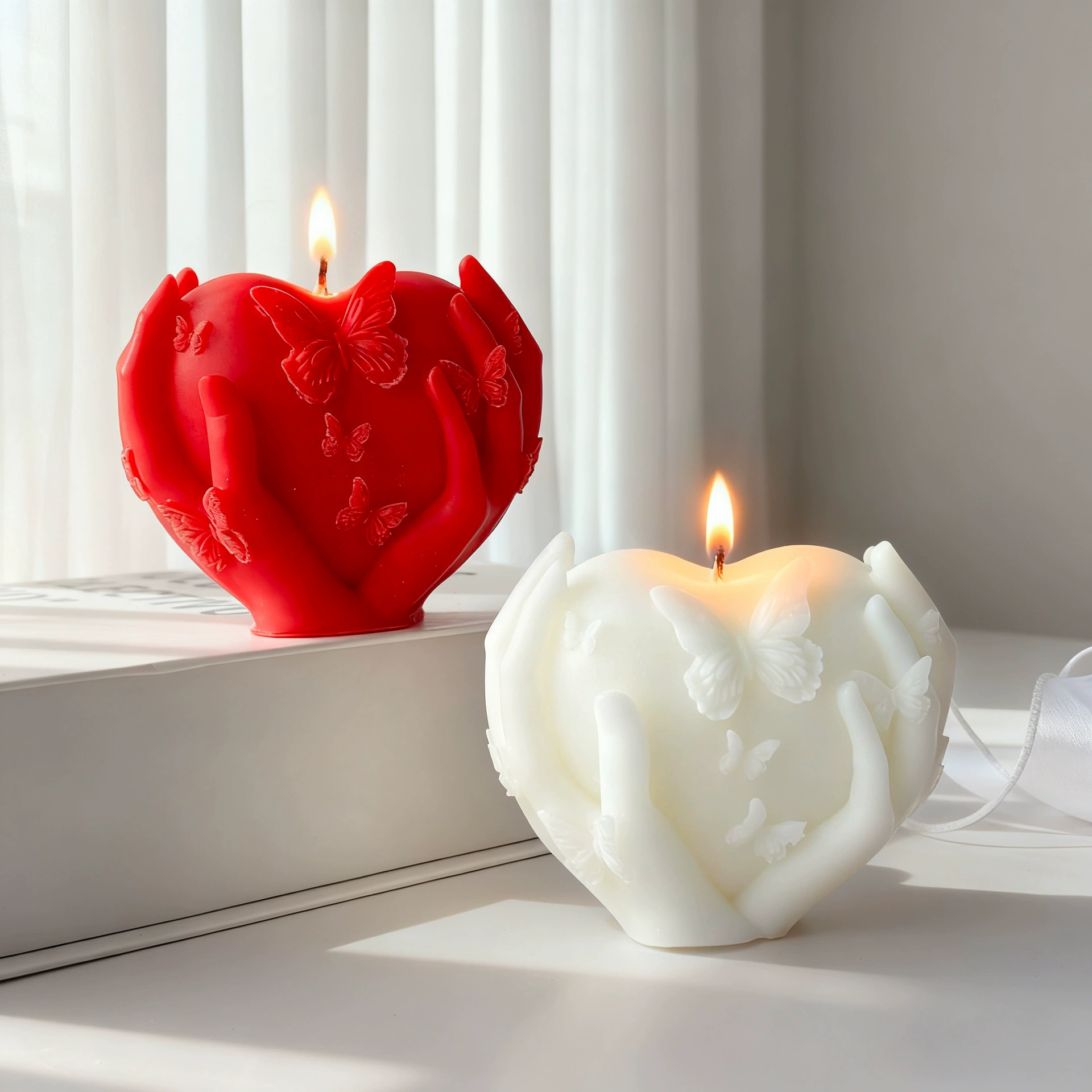 1個 ハート型 バレンタインデー用 香り付きキャンドルギフト - Home Fragrance Vanilla Scented Candle のレビューと価格