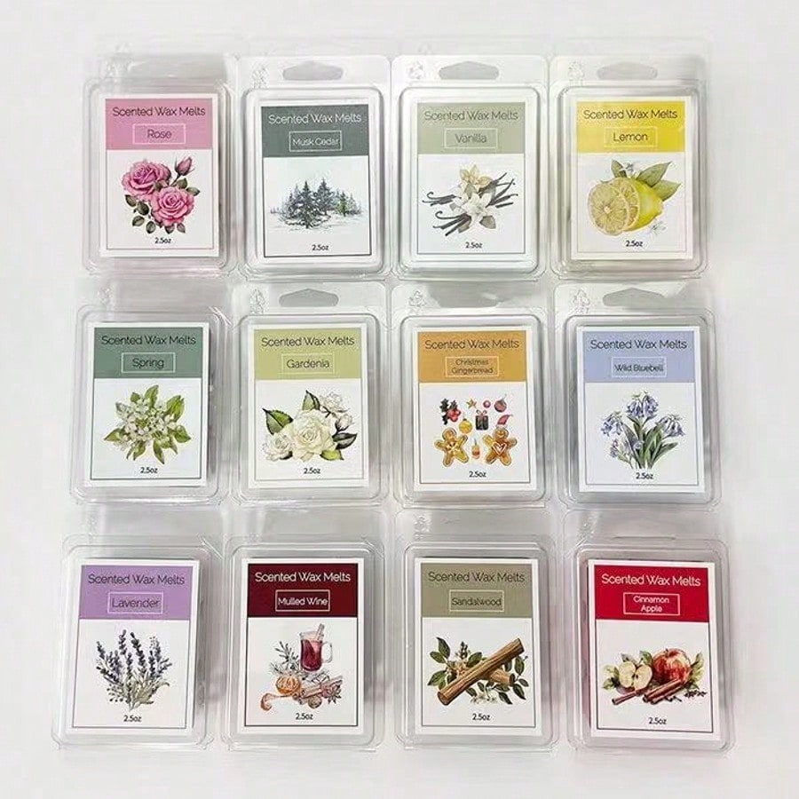 香り付きワックスメルトセット、8種類の香り（ラベンダー/バニ - Home Fragrance Vanilla Scented Candle のレビューと価格
