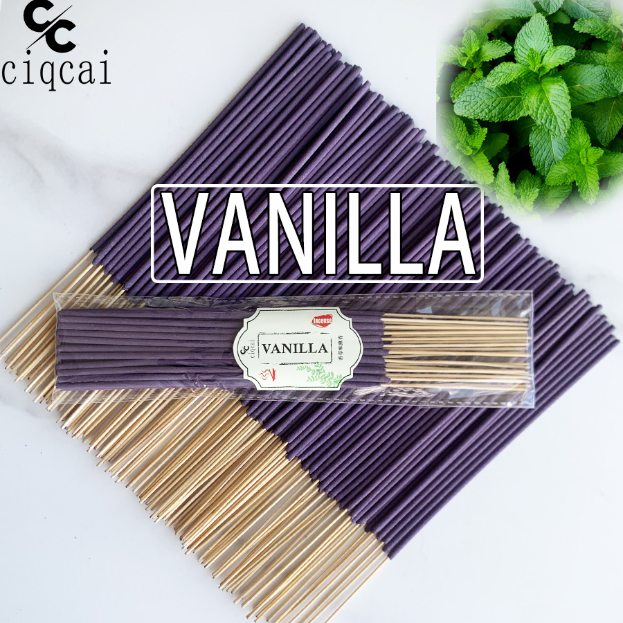 バニラ風味のプレミアム天然線香、長さ22cm、香りが強い手作 - Home Fragrance Vanilla Scented Candle のレビューと価格