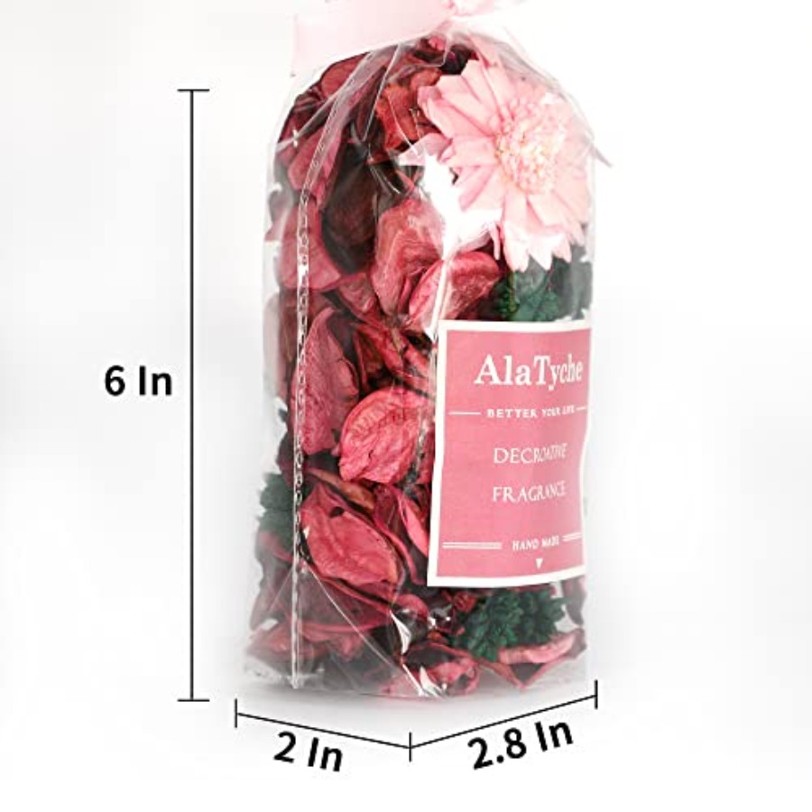 ピンクのポプリバッグ、バラの香りの装飾ボウルフィラー、100 - Potpourri Dried Flower のレビューと価格